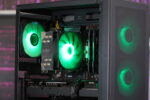 Žaidimų kompiuteris su i7-8700K ir RX 6700XT, šoninis vaizdas