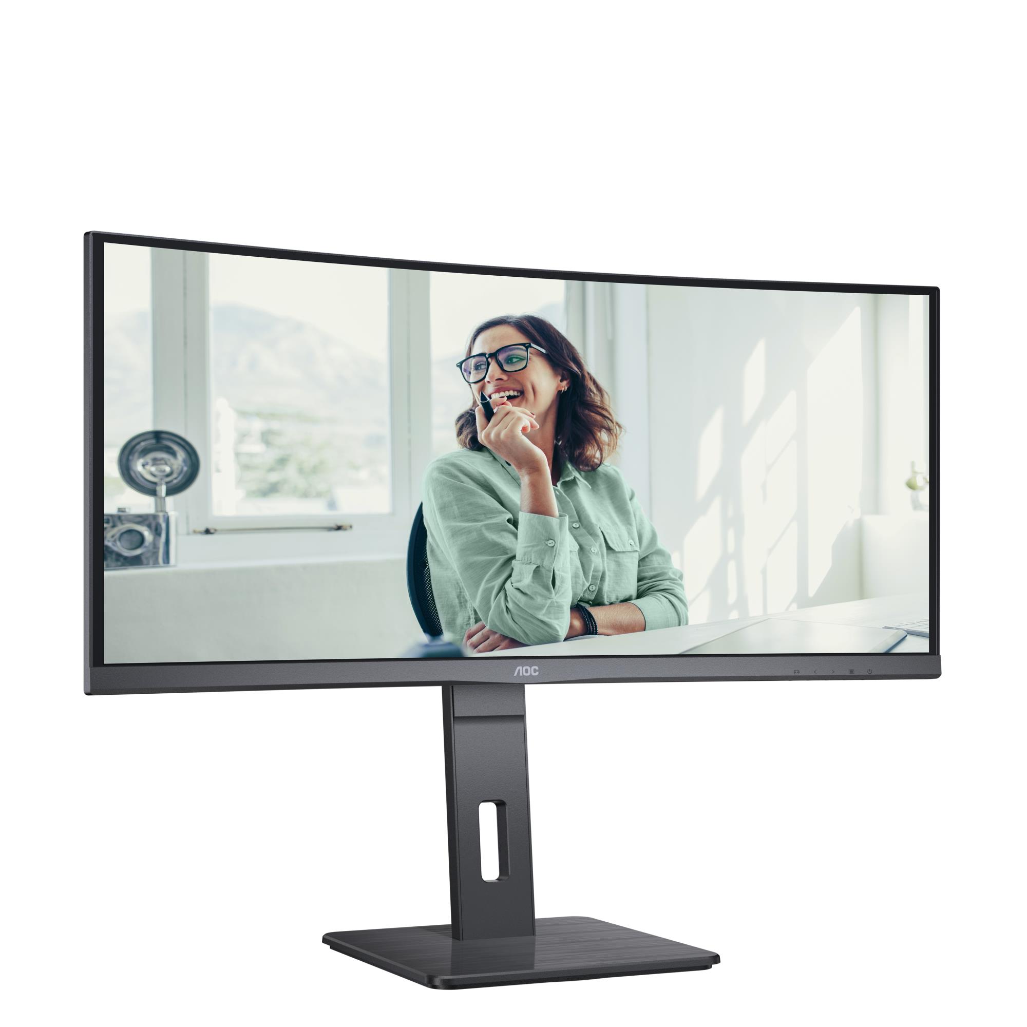 a06dc344-b129-4d65-a68e-be9dbe6820eb Monitorius AOC CU34P3CV, šoninis vaizdas su plonu rėmeliu