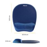 Pelės kilimėlis su riešo atrama, matomas iš viršaus, su sapphire spalva