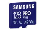 MicroSD kortelė Samsung PRO Plus 128 GB su SD adapteriu, matoma iš šono