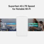 Routeris MB130-4G su dviem Ethernet LAN RJ-45 prievadais, šoninis vaizdas