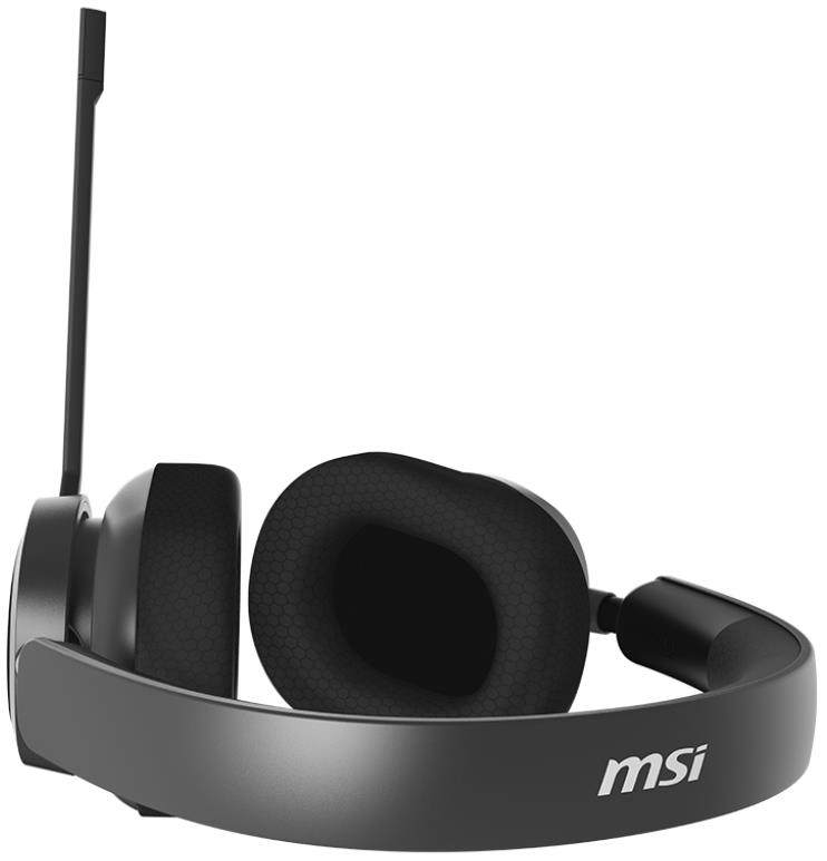 b5eeefe0-0661-41ee-9416-f261e57af375 Ausinės MSI MAESTRO 300, šoninis vaizdas su reguliuojamu galvos diržu