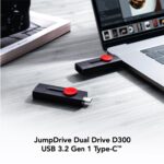 Flash drive Lexar JumpDrive D300 su atidarymu ir USB jungtimis