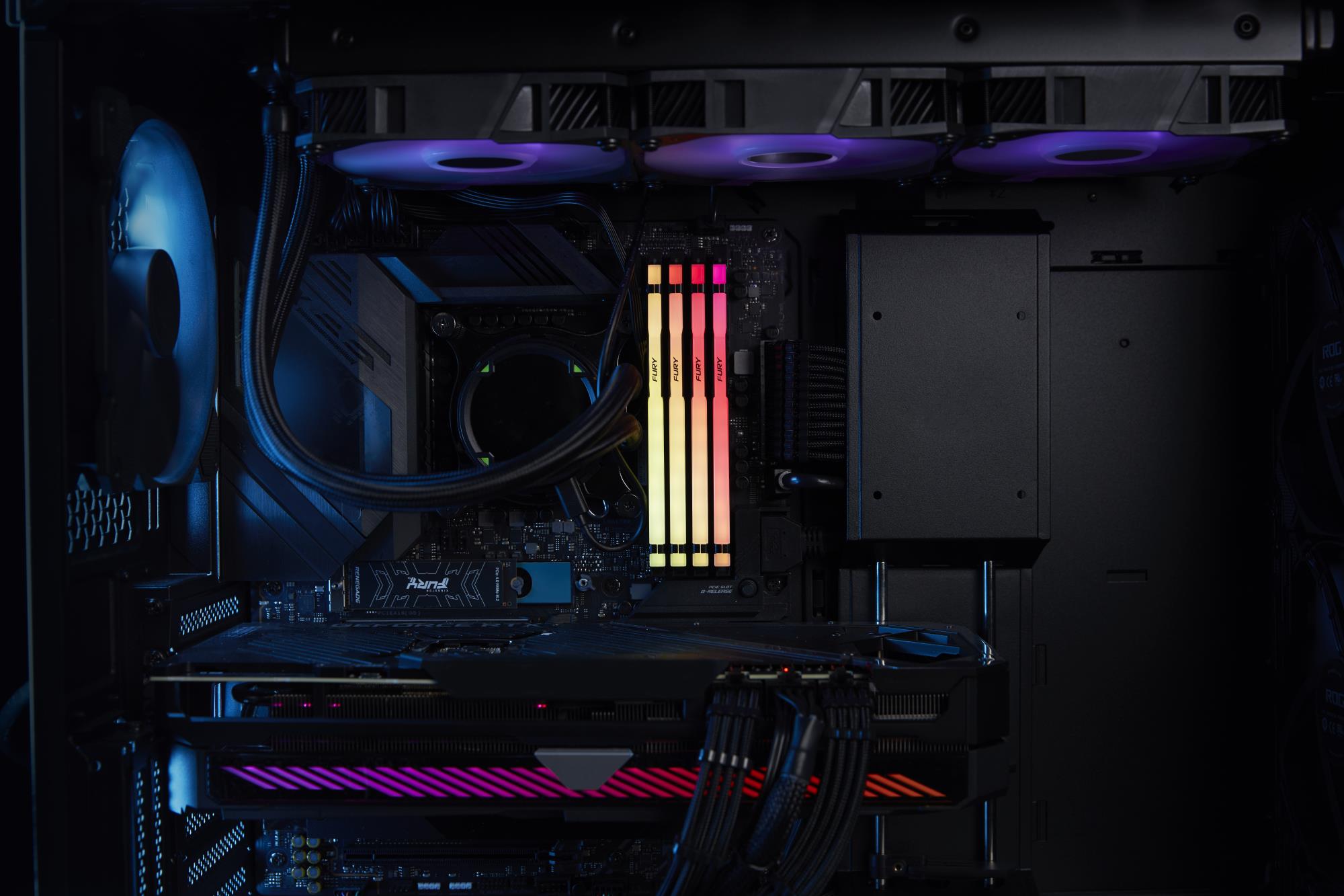 bb698c19-8dbd-44b3-b941-463ac8133efc Atminties modulių išdėstymas, matomi du 16GB DDR5 RAM moduliai