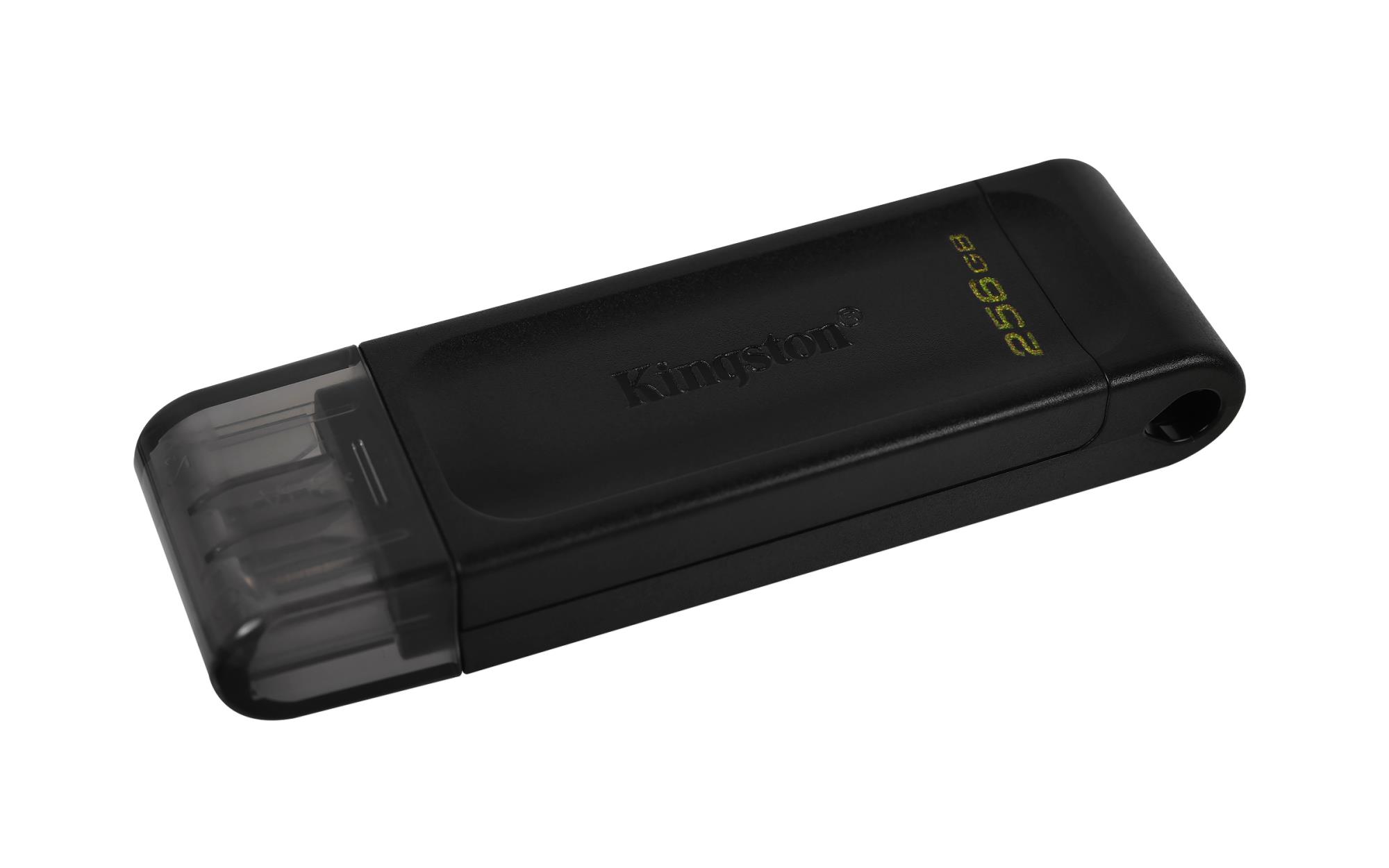 bd57318a-27a5-465e-9f32-b5bd0bf7ace8 USB flash drive DataTraveler 70, šoninis vaizdas su USB-C jungtimi