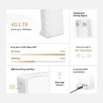 Routerio MB130-4G su dviem Ethernet LAN RJ-45 prievadais, šoninis vaizdas