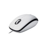 Pelė Logitech M100, laidinė, USB-A, balta, iš šono