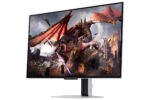 Monitorius Samsung LS32DG802SUXDU, matomas iš šono, rodo HDMI prievadus