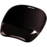 Fellowes pelės kilimėlis su riešo atrama CRYSTAL, juodas, 202 x 235 mm