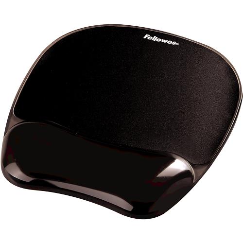 cc4b19a9-33ba-4ed5-971f-86f8b4ebdeef Fellowes pelės kilimėlis su riešo atrama CRYSTAL, juodas, 202 x 235 mm