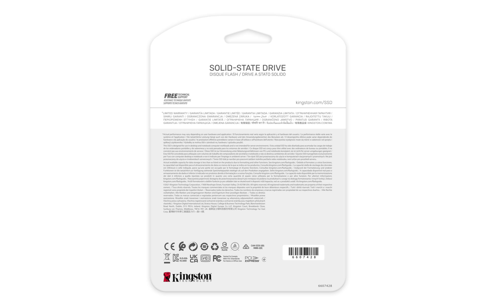 cc9a369a-8c20-45b7-8103-8302b94ae175 SSD Kingston KC3000 M.2 2280 su PCIe 4.0 NVMe sąsaja, šoninis vaizdas