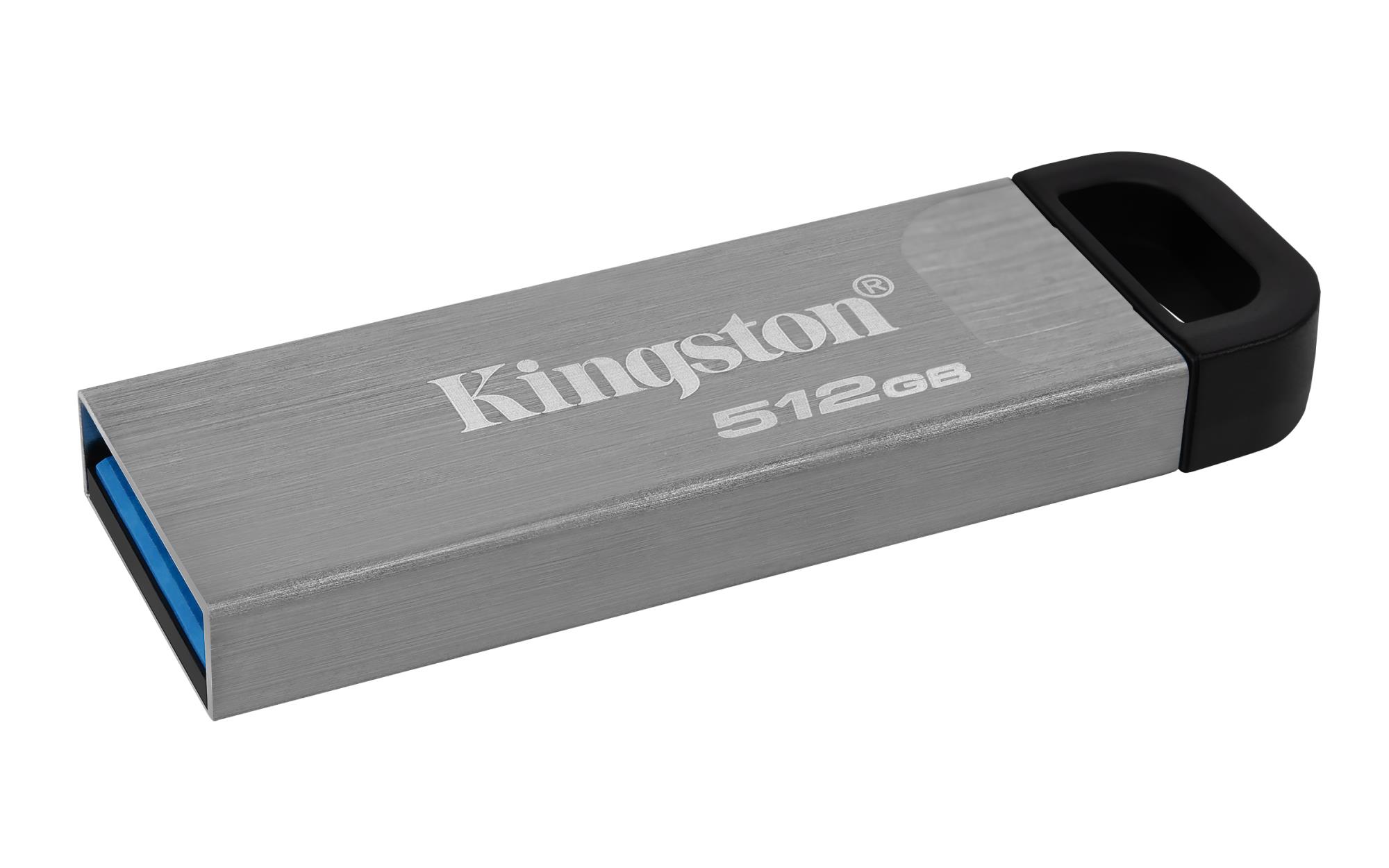 d393cb47-d677-420b-80a0-ae73222c9ce9 USB atmintinė Kingston DataTraveler Kyson, šoninis vaizdas su jungtimi