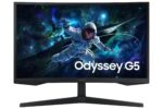Monitorius Samsung LS27CG552EUXEN, šoninis vaizdas su ekraną rodančiu kampu