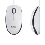 Pelė Logitech M100, laidinė, USB-A jungtis, balta spalva