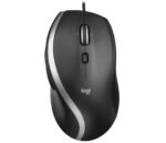 Pelė Logitech M500s, šoninis vaizdas su matomais programuojamais klavišais