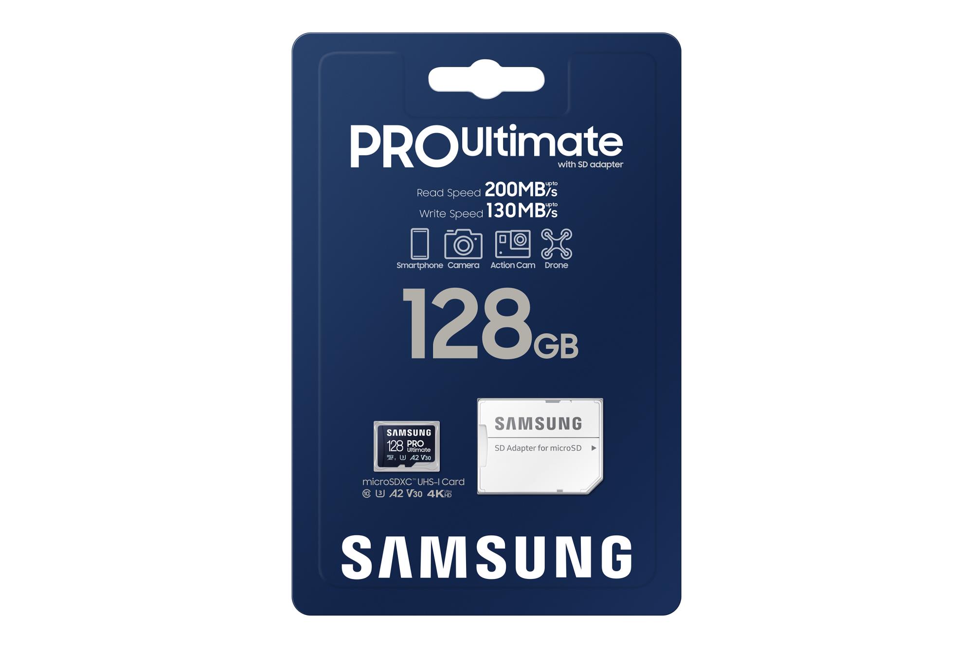 ea82077a-d1cc-45b2-b5ad-5ac8398638f5 Samsung PRO Ultimate 128 GB microSDXC kortelė su SD adapteriu
