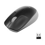 Pelė Logitech M190, šoninis vaizdas, rodo ergonomišką formą ir mygtukus