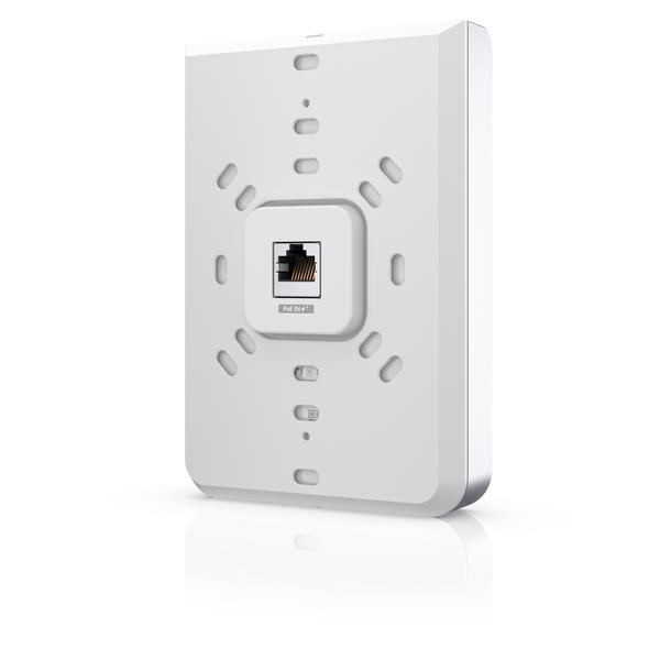 f14d0d48-01c3-4a73-a236-f00ce7e85158 WiFi 6 prieigos taškas U6-IW, šoninis vaizdas su RJ-45 prievadu