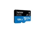 Lexar High-Performance 633x micro SDXC kortelė su 128 GB talpa, iš arti