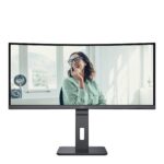 Monitorius AOC CU34P3CV, vaizdas iš šono su plonu rėmeliu