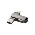 Flash drive su Type-C ir Type-A jungtimis, šoninis vaizdas