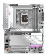 Motininė plokštė Gigabyte Z890 A ELITE WF7 ICE, viršutinis kampas su jungtimis