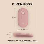 Pelė Logitech Pebble 2 M350S, šoninis vaizdas su Bluetooth jungtimi