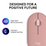 Logitech Pebble 2 M350S pelė, šoninis vaizdas su Bluetooth jungtimi