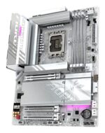 Motininė plokštė Gigabyte Z890 A ELITE WF7 ICE, šoninis vaizdas su jungčių išdėstymu