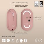 Pelė Logitech Pebble 2 M350S, šoninis vaizdas su Bluetooth jungtimi