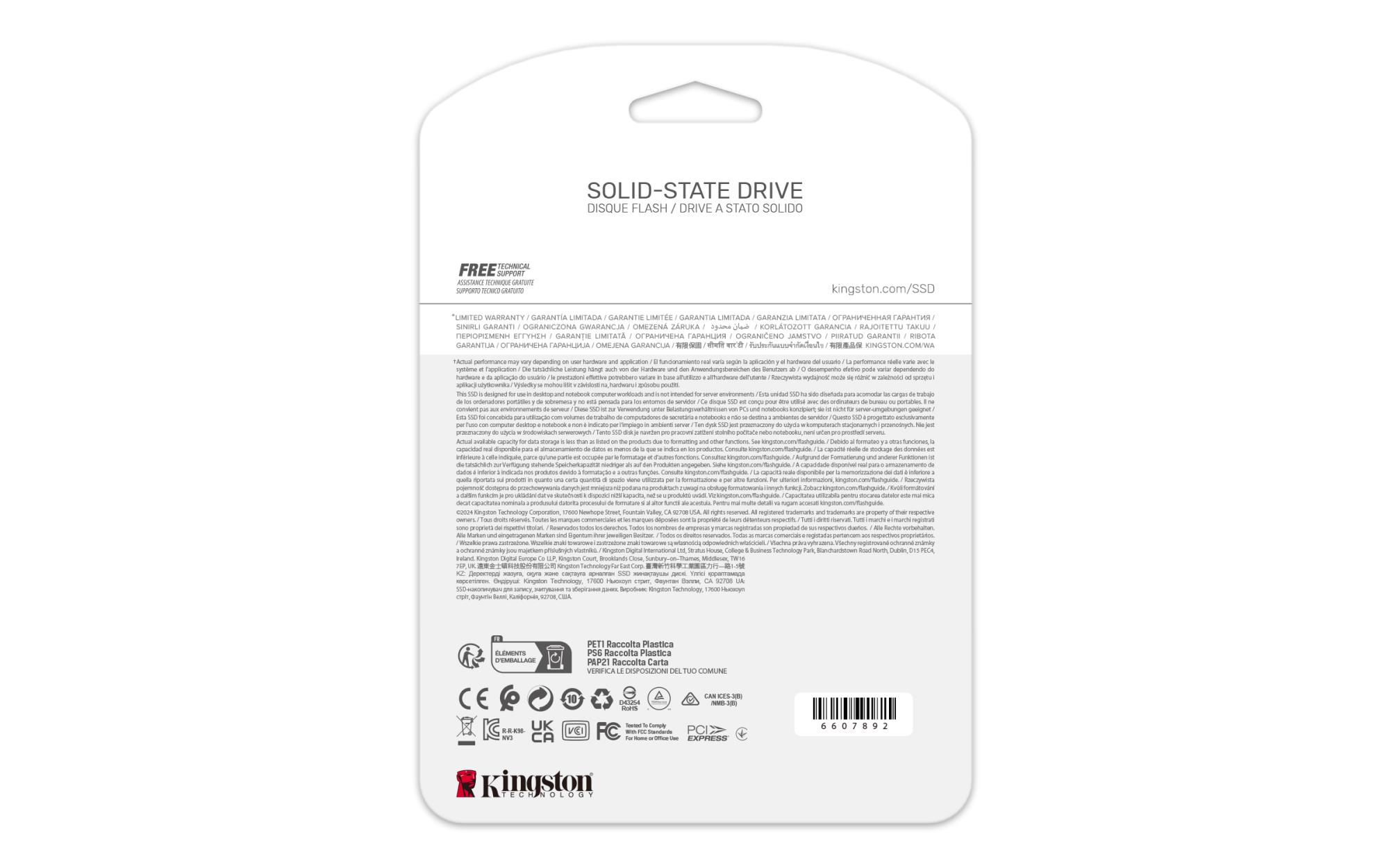 fee7ca13-43c7-4efc-a90a-8aa2c256f8b0 SSD Kingston NV3, M.2 2280, 4000 GB, matmenys ir sąsajos detalės