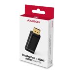 Adapteris AXAGON RVD-HI, rodomas iš šono su prijungtu HDMI kabeliu