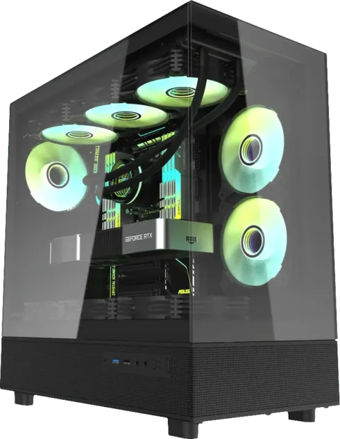 Darkflash DPX90 korpusas juodas su trimis ventiliatoriais