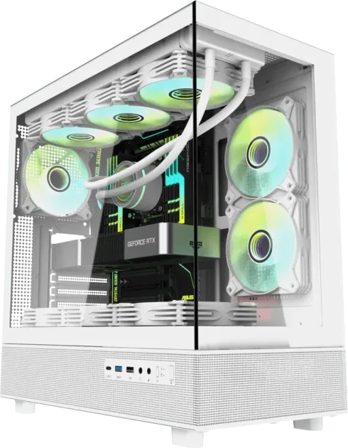 Darkflash DPX90 korpusas baltas su trimis ventiliatoriais