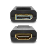 Adapteris AXAGON RVD-HI, rodomas iš šono su prijungtu HDMI kabeliu