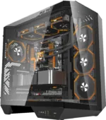 Darkflash DY470 BLACK korpusas su 4 DM8 ventiliatoriais