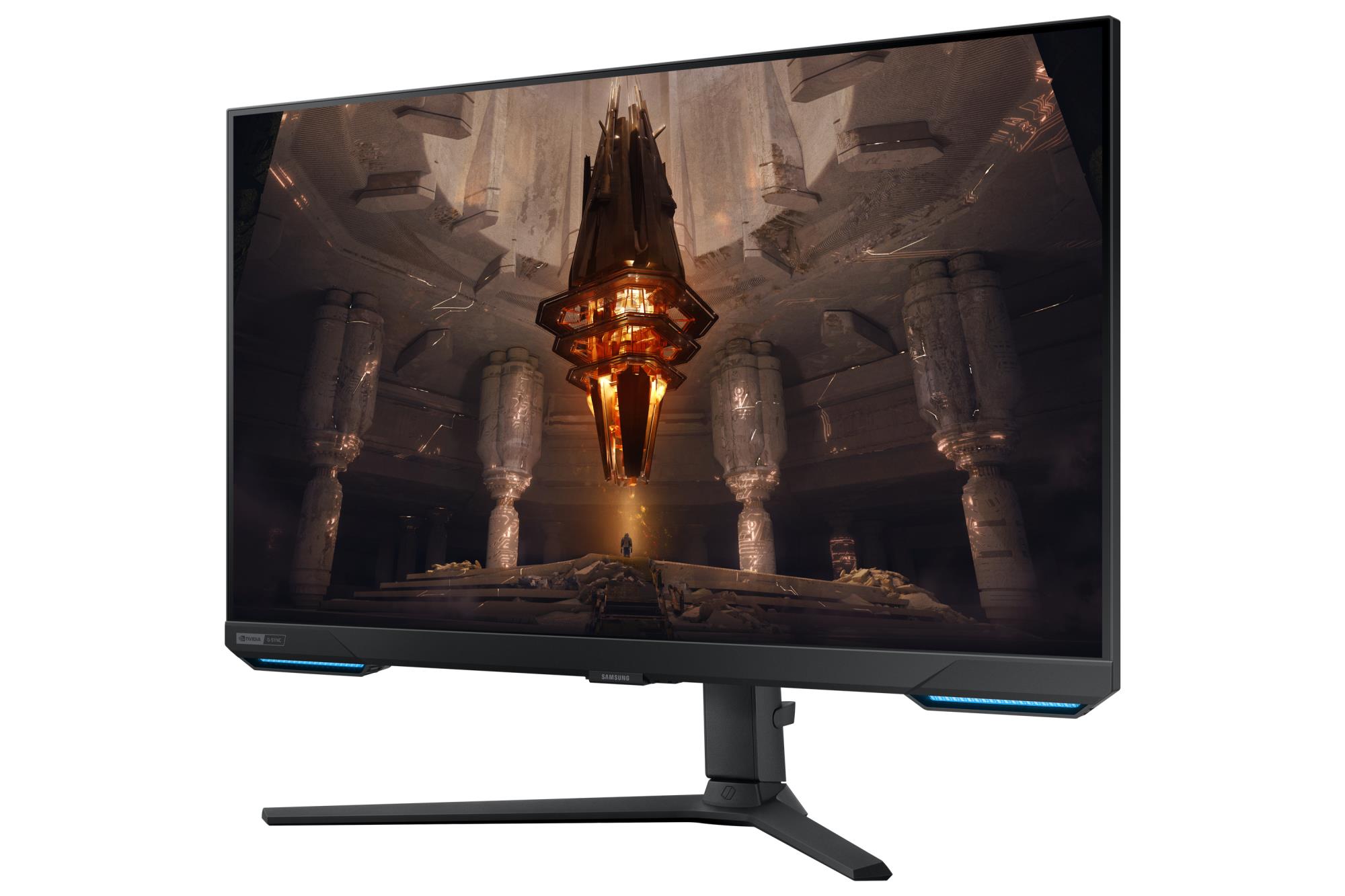 58e72a28-6e03-4e6a-b0c0-541132933f01 Monitorius Samsung LS32BG700EUXEN, šoninis vaizdas su reguliuojamu aukščiu