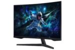 Monitorius Samsung LS32CG552EUXEN, šoninis vaizdas su ekrano nustatymais