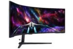 Monitorius Samsung Odyssey Neo G9 G95NC, šoninis vaizdas su VESA tvirtinimu
