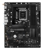 ASRock B860 PRO-A WIFI motininė plokštė, iš šono, rodo jungčių išdėstymą