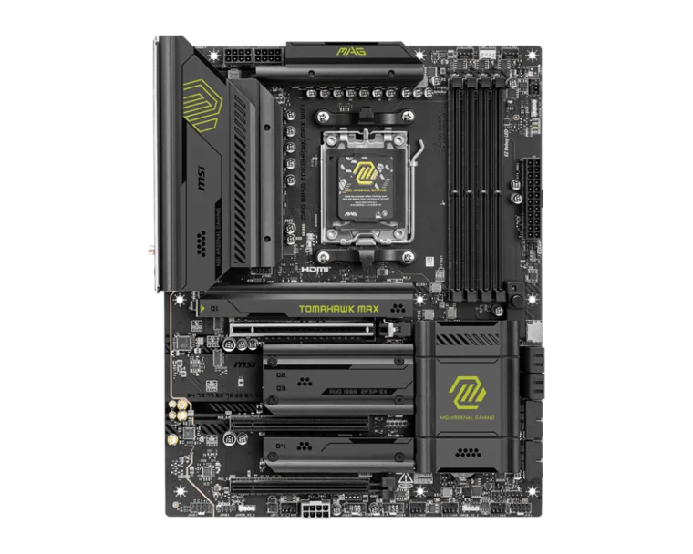 MSI MAG B850 TOMAHAWK MAX WIFI su AMD procesoriaus lizdu AM5 ir DDR5 atmintimi