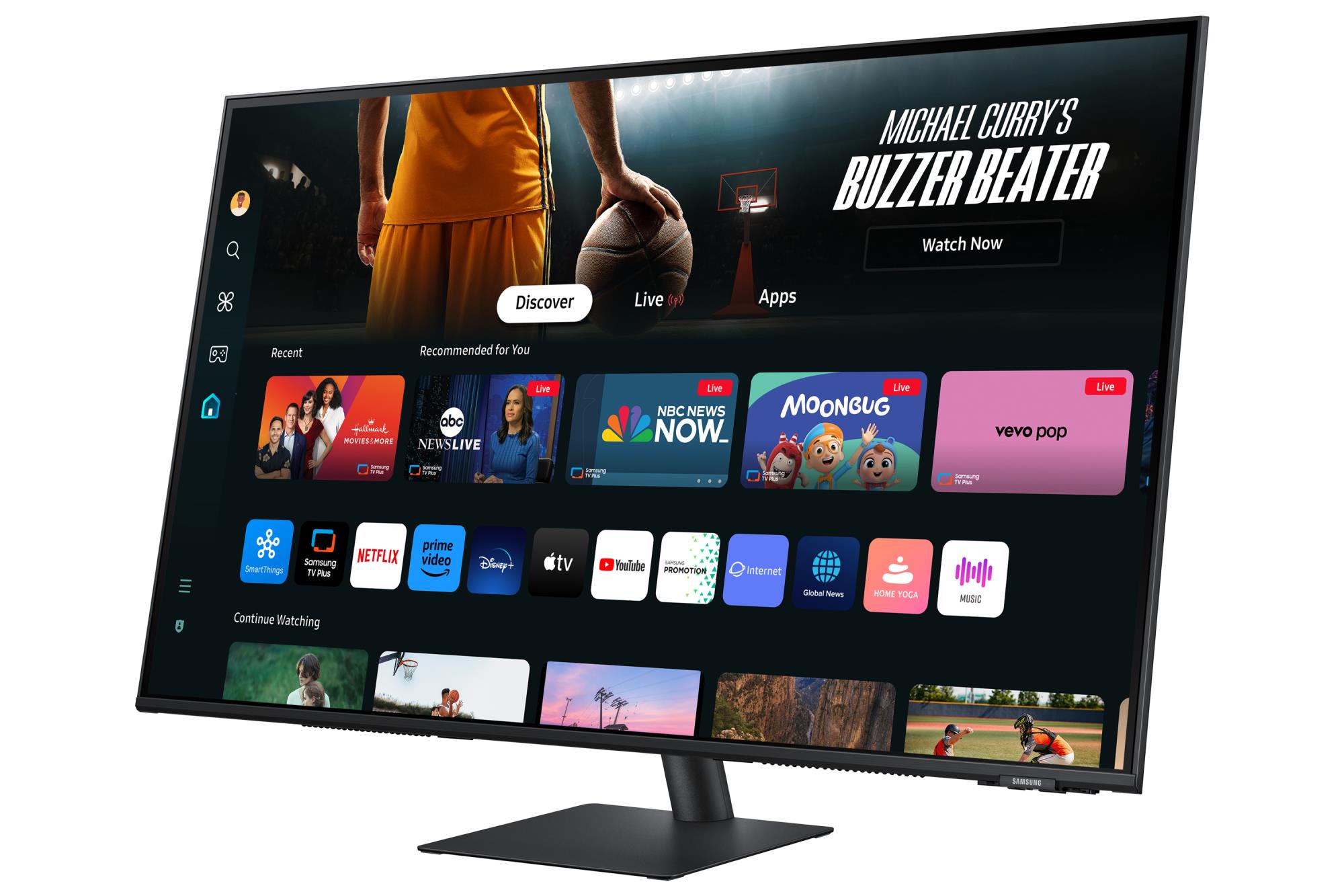 476ebffa-8e4f-4277-8bac-a23c860d5f61 Monitorius Samsung LS43DM702UUXDU, šoninis vaizdas su HDMI prievadais