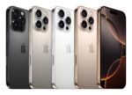 iPhone 16 Pro Max su juodu titanu, matomas iš šono, rodo ekrano ir kamerų išdėstymą