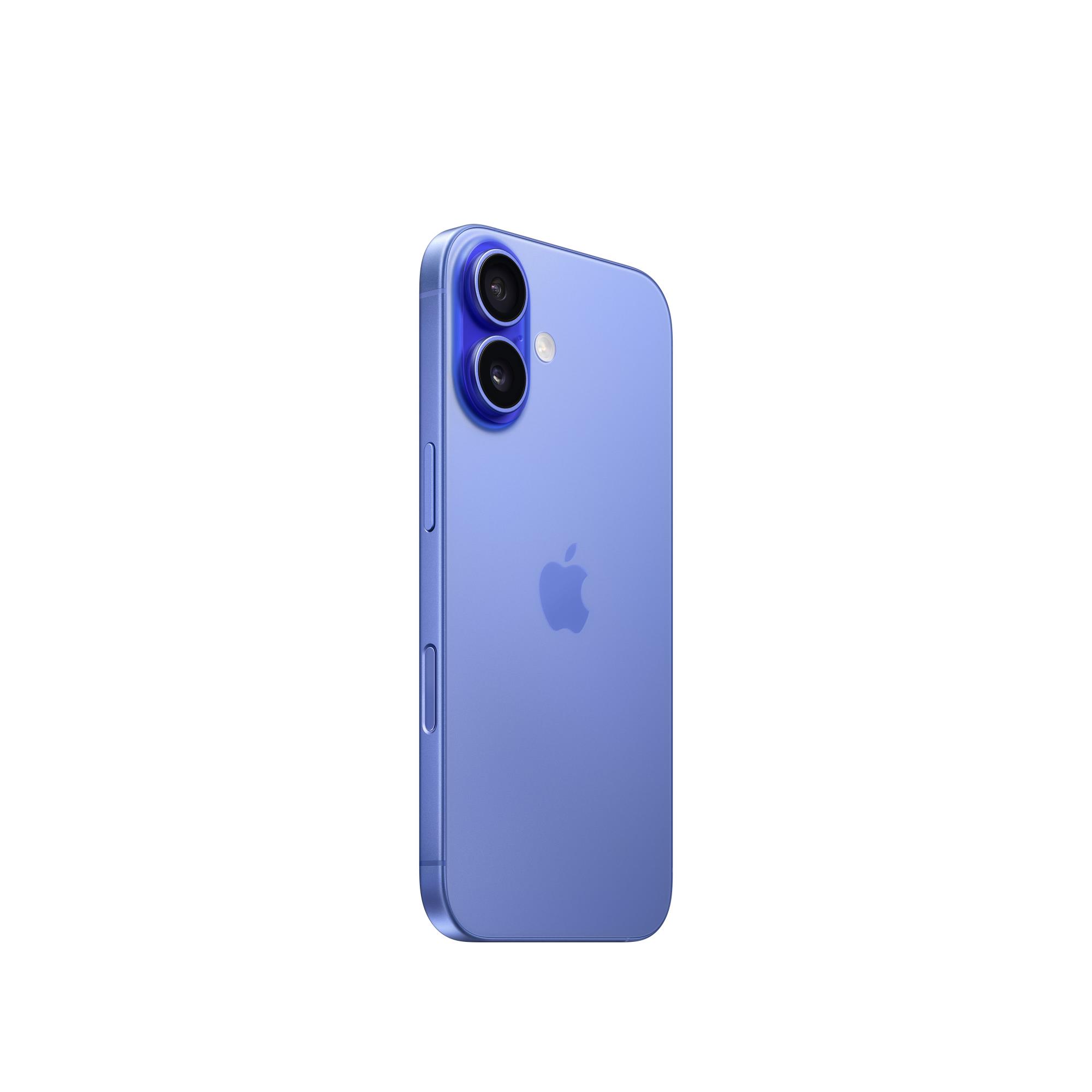 6d33329f-3622-4219-9d33-b42cffdef337 iPhone 16 128GB Ultramarine, šoninis vaizdas su matomais mygtukais