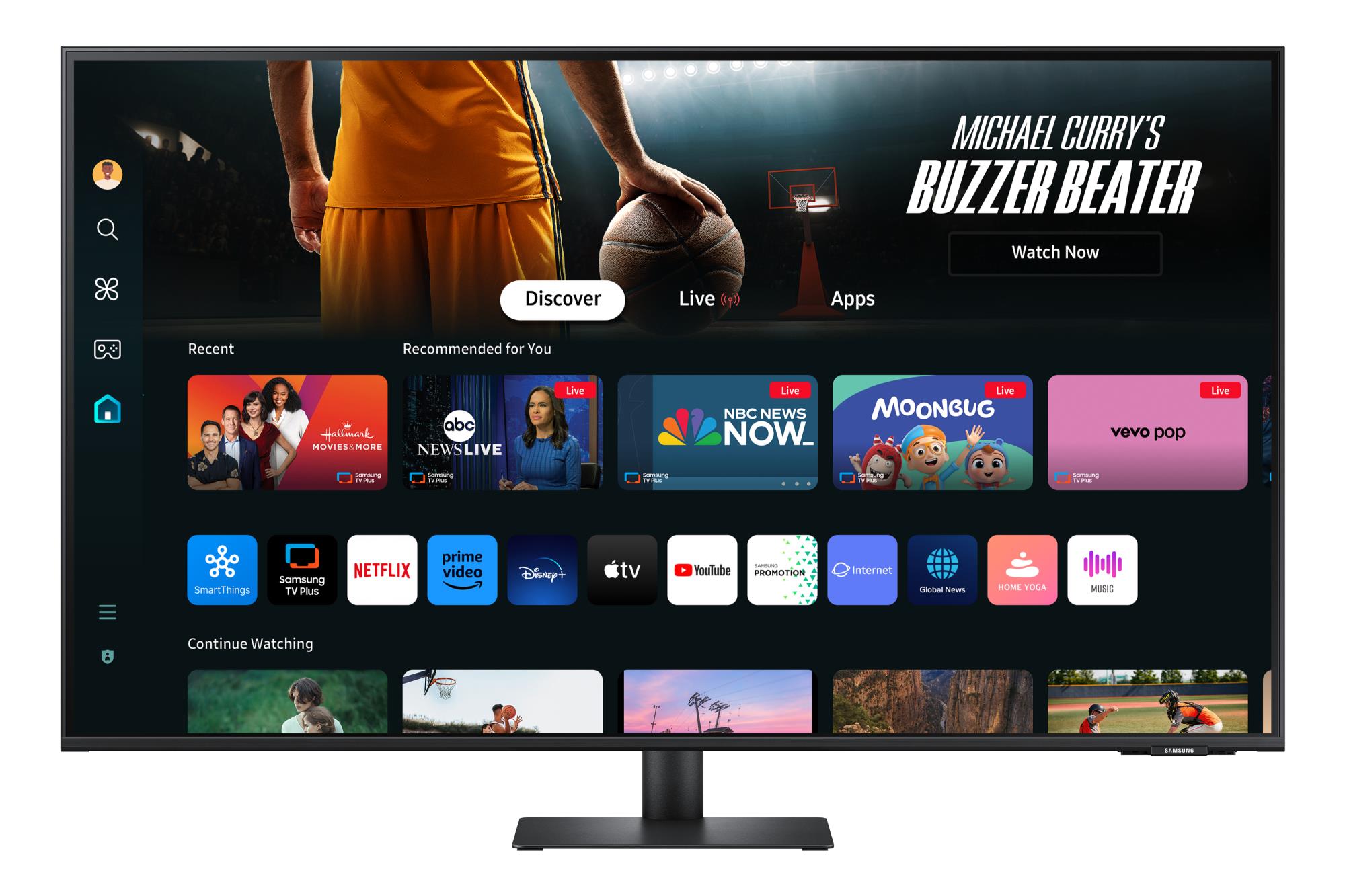 71a66869-9a79-4b77-ac4c-8c998f9b429d Monitorius Samsung LS43DM702UUXDU, šoninis vaizdas su HDMI prievadų išdėstymu
