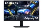 Monitorius Samsung LS27DG702EUXDU, šoninis vaizdas su HDMI prievadų išdėstymu