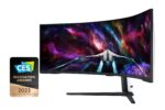 Monitorius Samsung Odyssey Neo G9 G95NC, šoninis vaizdas su HDMI prievadų išdėstymu