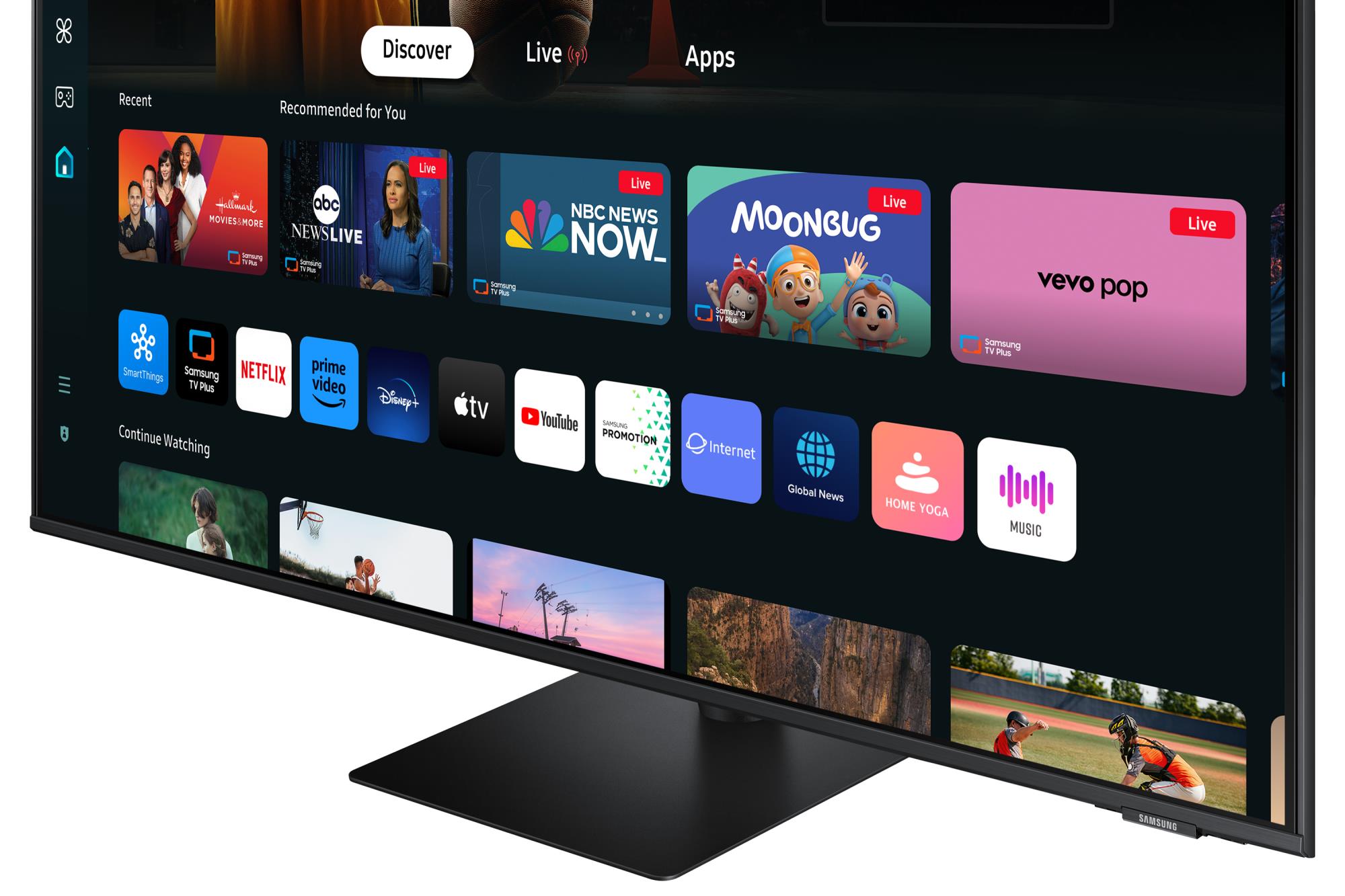 ca873835-44f7-4a82-a639-f72d47760334 Monitorius Samsung LS43DM702UUXDU, šoninis vaizdas su HDMI prievadais