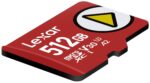 Lexar PLAY 512 GB microSDXC kortelė, matoma iš šono