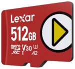 Lexar PLAY 512 GB microSDXC kortelė, užfiksuota iš viršaus